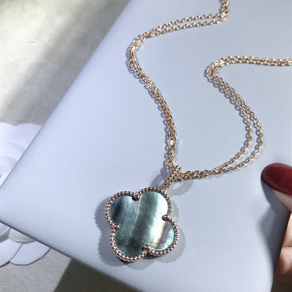 [Kincade Jewelrys]CLOVER 25MM GOLD DARK MOP BIG CLOVER NECKLACE