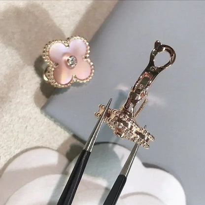 [Kincade Jewelrys]Boucles d'oreilles Clover Medium 1 Motifs Rose Mop Diamant