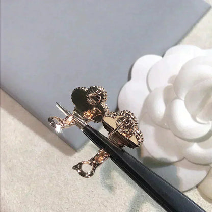 [Kincade Jewelrys]Boucles d'oreilles Clover Medium 1 Motifs Rose Mop Diamant