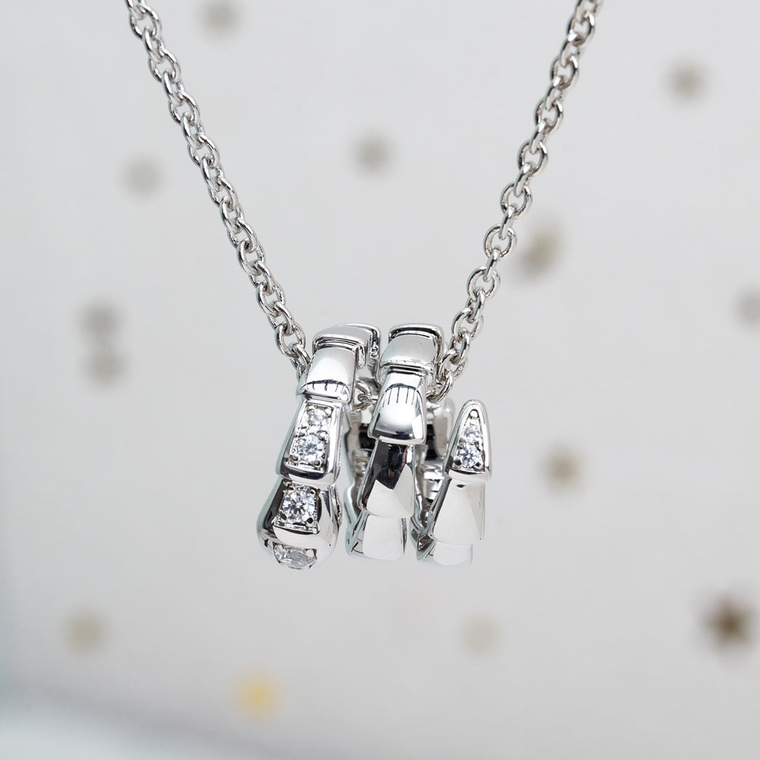 [Kincade Jewelrys]SERPENTI SILVER NECKLACE DIAMOND
