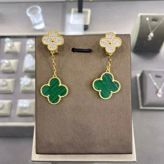 [Kincade Jewelrys] BOUCLES D'OREILLES EN DIAMANT CLOVER 2 MOTIFS (CHOIX MULTIPLES)
