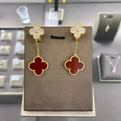 [Kincade Jewelrys] BOUCLES D'OREILLES EN DIAMANT CLOVER 2 MOTIFS (CHOIX MULTIPLES)