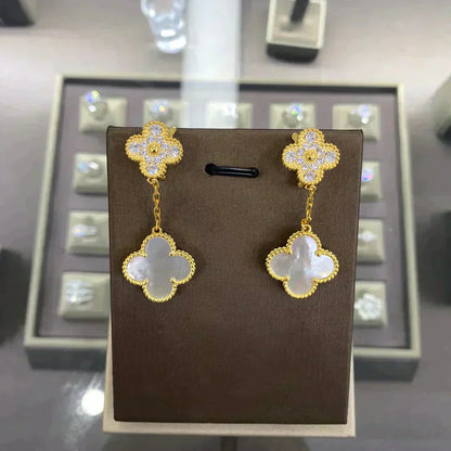[Kincade Jewelrys] BOUCLES D'OREILLES EN DIAMANT CLOVER 2 MOTIFS (CHOIX MULTIPLES)