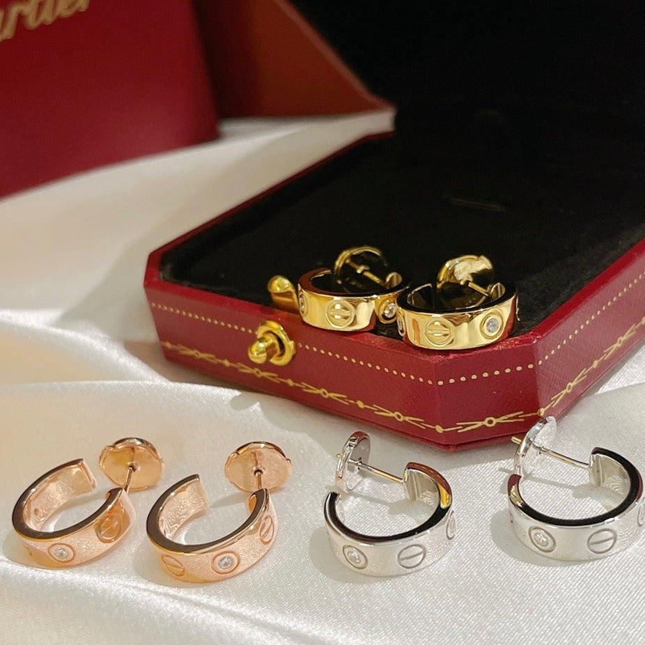 [Kincade Jewelrys]Boucles d'oreilles Love 5,7 mm 2 diamants