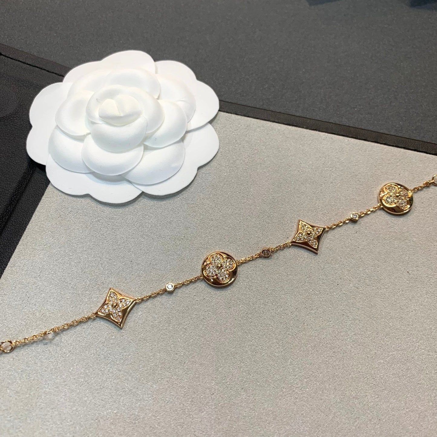 [Kincade Jewelrys] BRACELET ÉTOILE ET SOLEIL 4 MOTIFS OR DIAMANTS