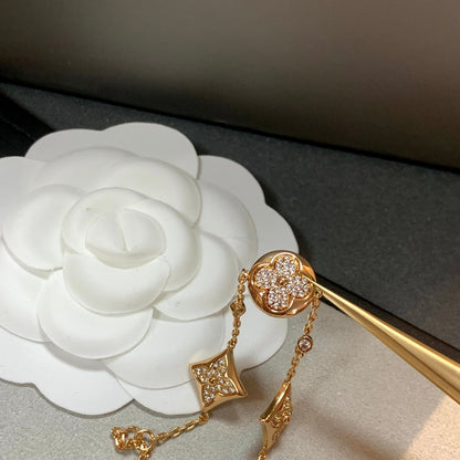 [Kincade Jewelrys] BRACELET ÉTOILE ET SOLEIL 4 MOTIFS OR DIAMANTS