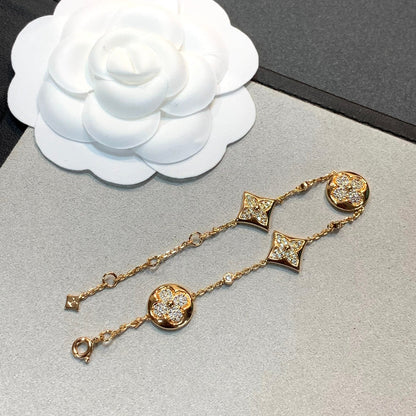 [Kincade Jewelrys] BRACELET ÉTOILE ET SOLEIL 4 MOTIFS OR DIAMANTS