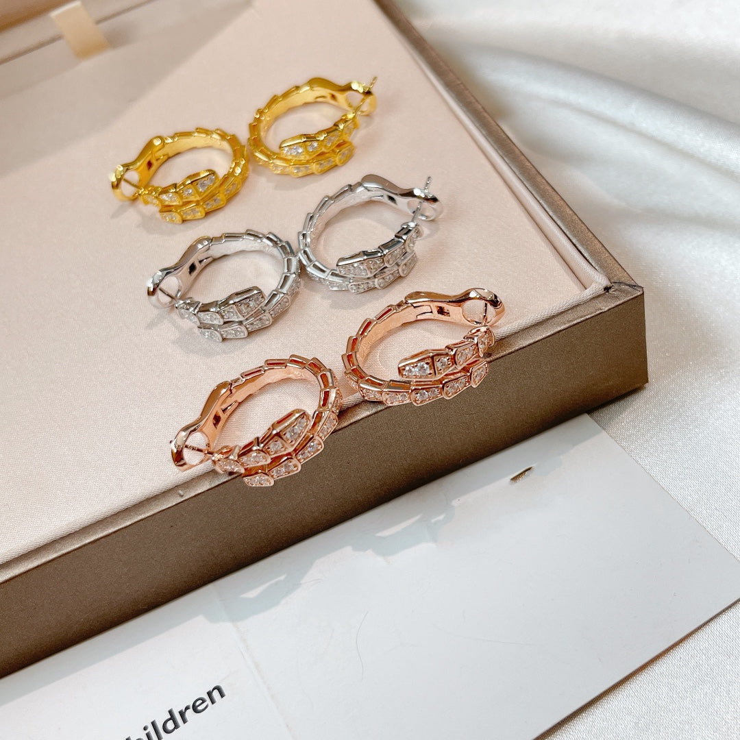 [Kincade Jewelrys]SERPENTI EARRINGS DIAMOND