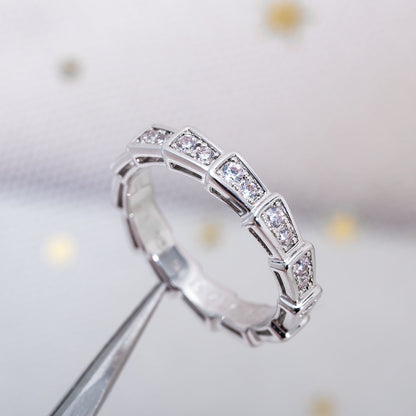 [Kincade Jewelrys]SERPENTI RING SILVER DIAMOND PAVED 3MM