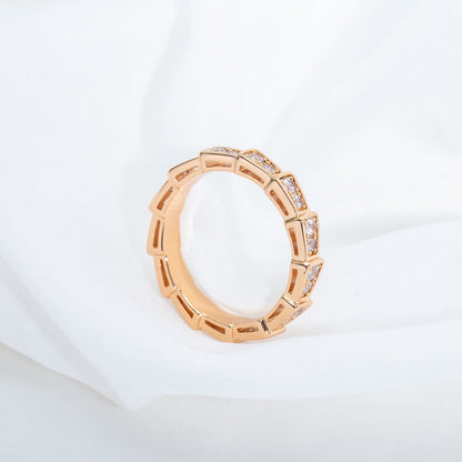 [Kincade Jewelrys] BAGUE SERPENTI OR ROSE PAVÉE DIAMANTS 3MM