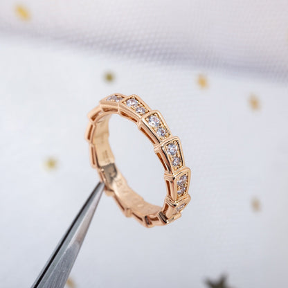 [Kincade Jewelrys] BAGUE SERPENTI OR ROSE PAVÉE DIAMANTS 3MM