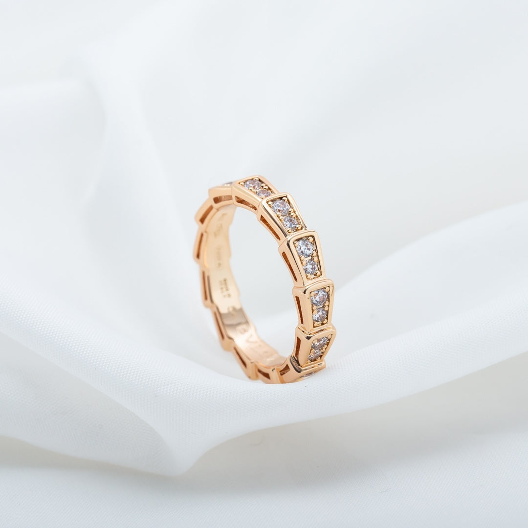 [Kincade Jewelrys] BAGUE SERPENTI OR ROSE PAVÉE DIAMANTS 3MM