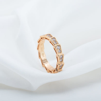[Kincade Jewelrys] BAGUE SERPENTI OR ROSE PAVÉE DIAMANTS 3MM