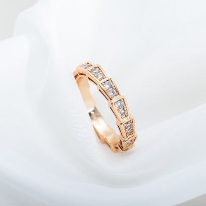 [Kincade Jewelrys] BAGUE SERPENTI OR ROSE PAVÉE DIAMANTS 3MM