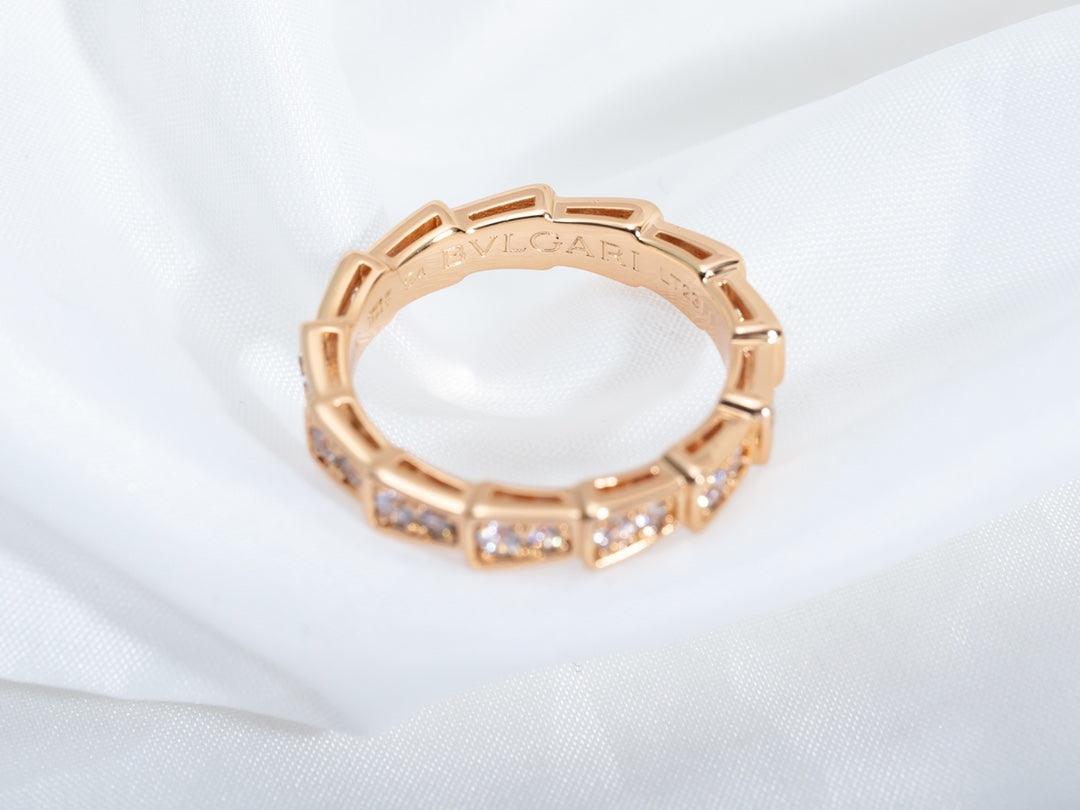 [Kincade Jewelrys] BAGUE SERPENTI OR ROSE PAVÉE DIAMANTS 3MM
