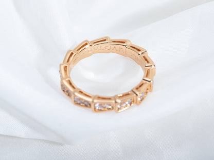 [Kincade Jewelrys] BAGUE SERPENTI OR ROSE PAVÉE DIAMANTS 3MM