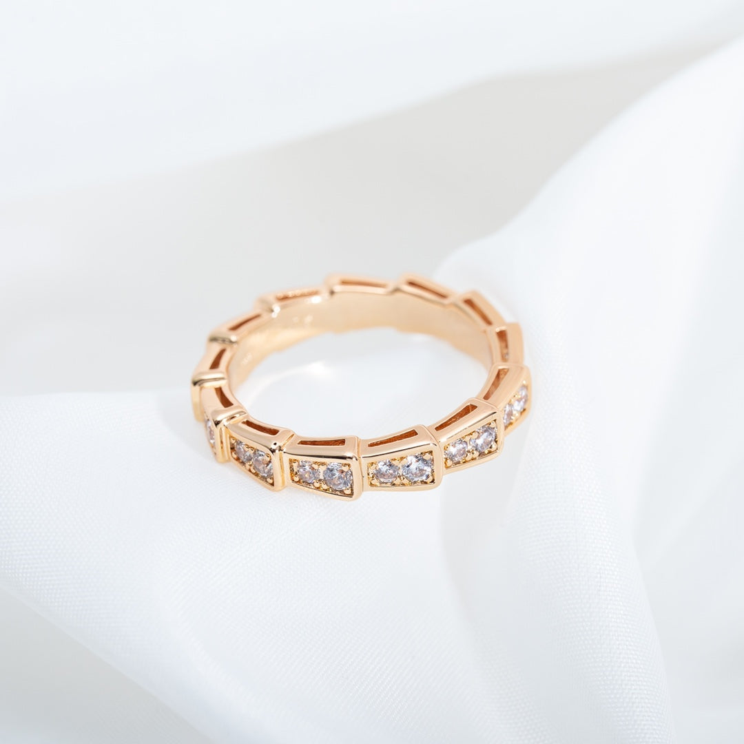 [Kincade Jewelrys] BAGUE SERPENTI OR ROSE PAVÉE DIAMANTS 3MM