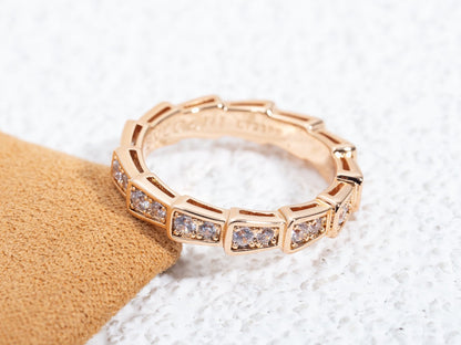 [Kincade Jewelrys] BAGUE SERPENTI OR ROSE PAVÉE DIAMANTS 3MM