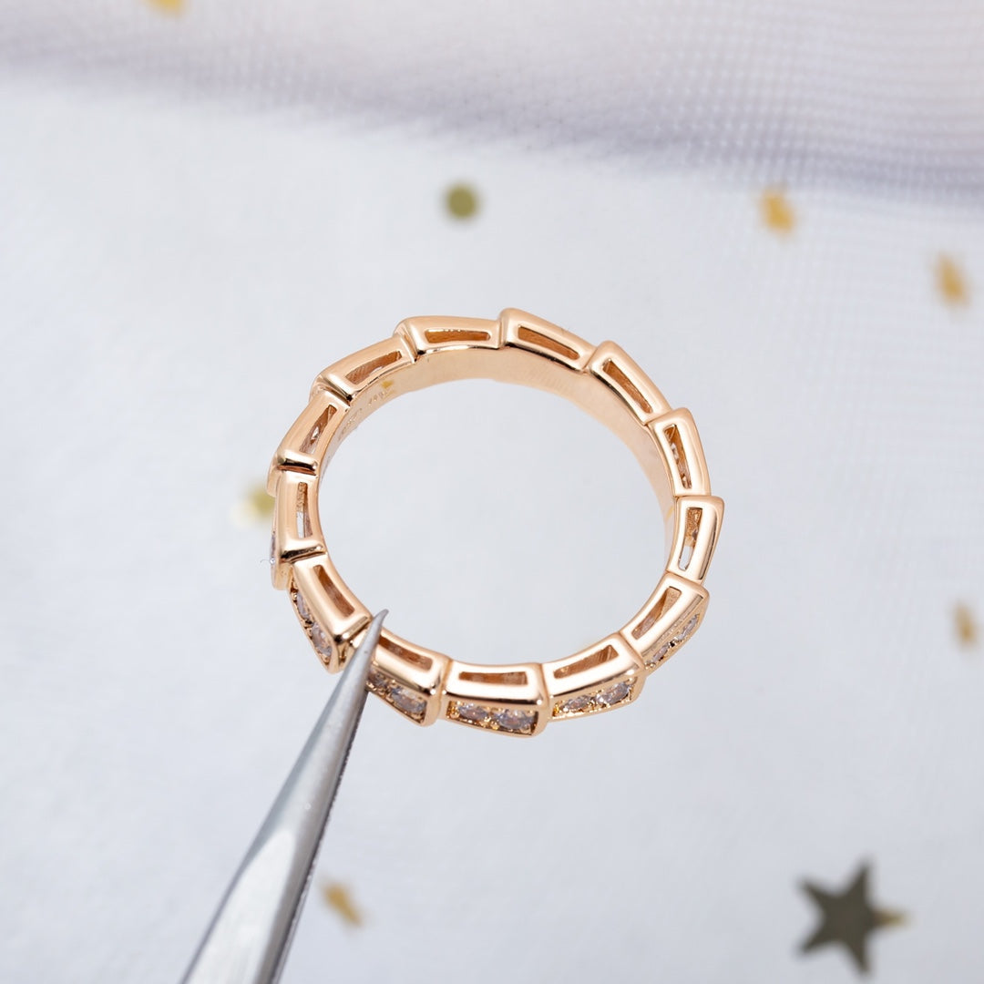 [Kincade Jewelrys] BAGUE SERPENTI OR ROSE PAVÉE DIAMANTS 3MM