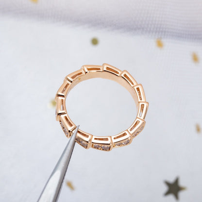 [Kincade Jewelrys] BAGUE SERPENTI OR ROSE PAVÉE DIAMANTS 3MM