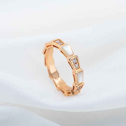 [Kincade Jewelrys] BAGUE SERPENTI OR ROSE DIAMANT NACRE 3MM