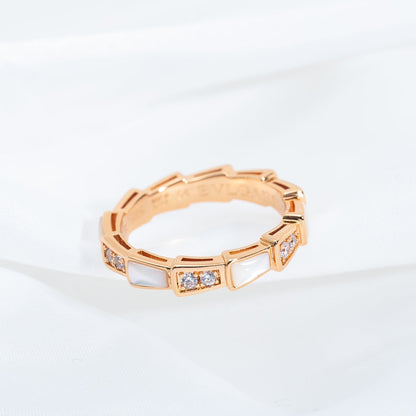 [Kincade Jewelrys] BAGUE SERPENTI OR ROSE DIAMANT NACRE 3MM
