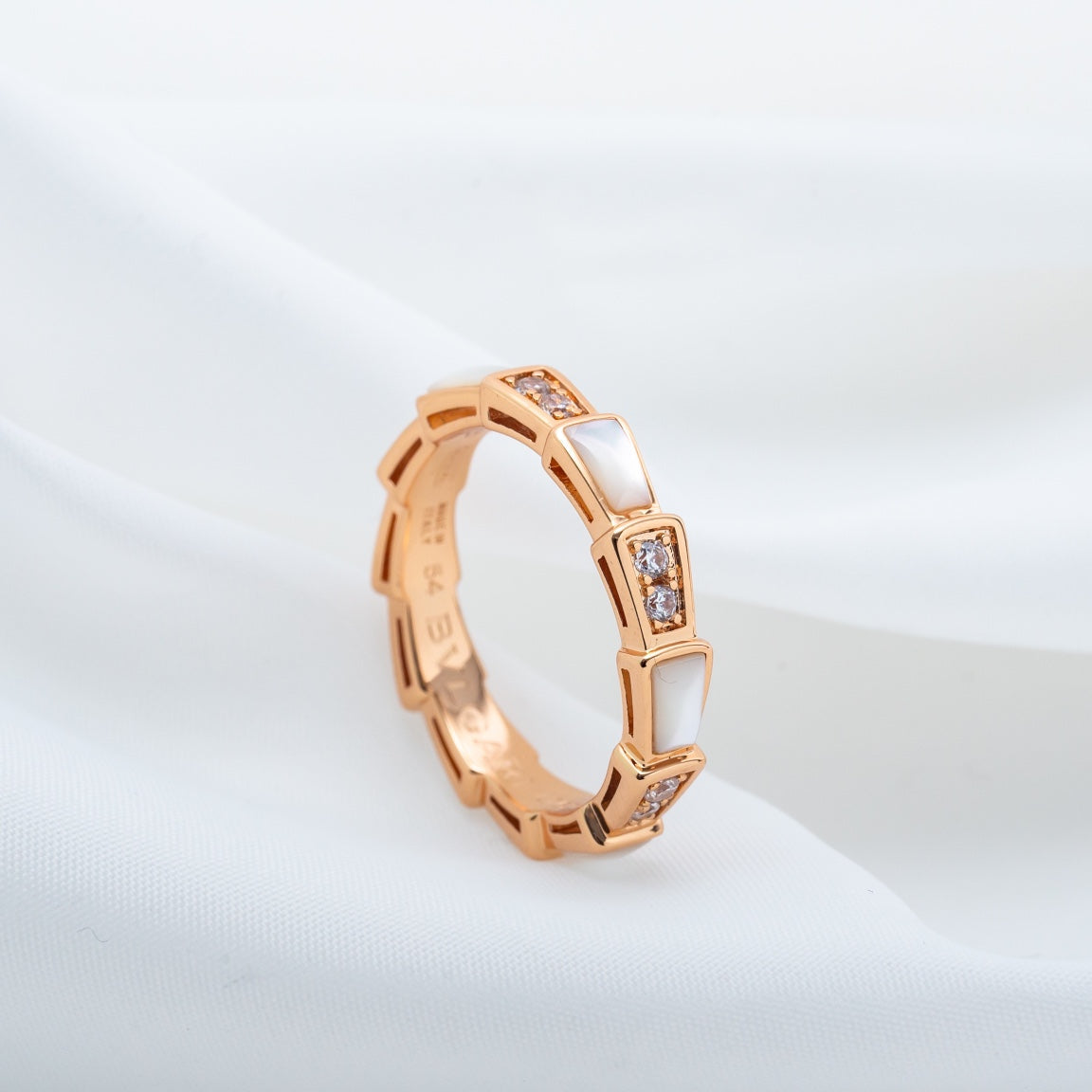 [Kincade Jewelrys] BAGUE SERPENTI OR ROSE DIAMANT NACRE 3MM