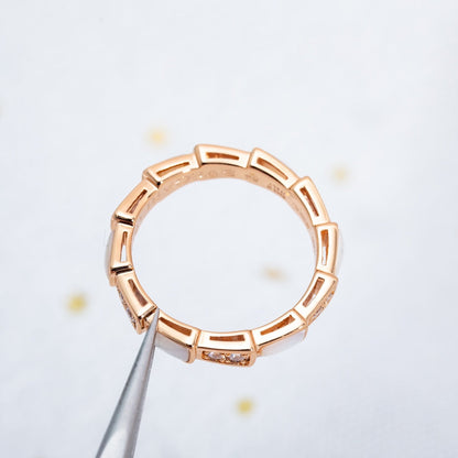 [Kincade Jewelrys] BAGUE SERPENTI OR ROSE DIAMANT NACRE 3MM