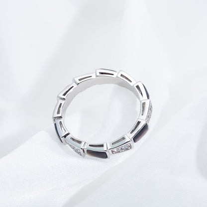 [Kincade Jewelrys]SERPENTI RING SILVER  DIAMOND BLACK MOP 3MM