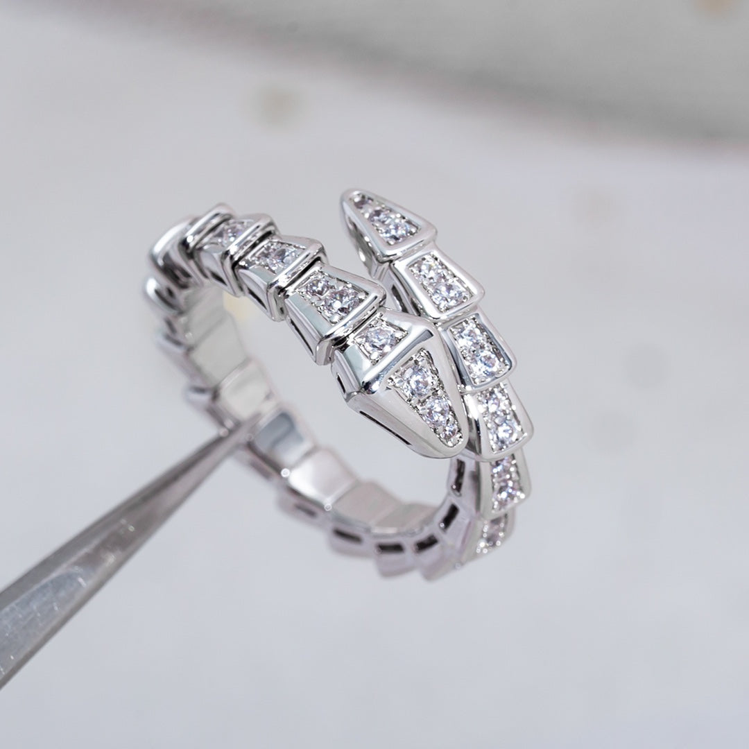 [Kincade Jewelrys]SERPENTI RING SILVER DIAMOND PAVED 4MM