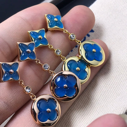 [Kincade Jewelrys]Boucles d'oreilles diamantées en agate étoile et soleil