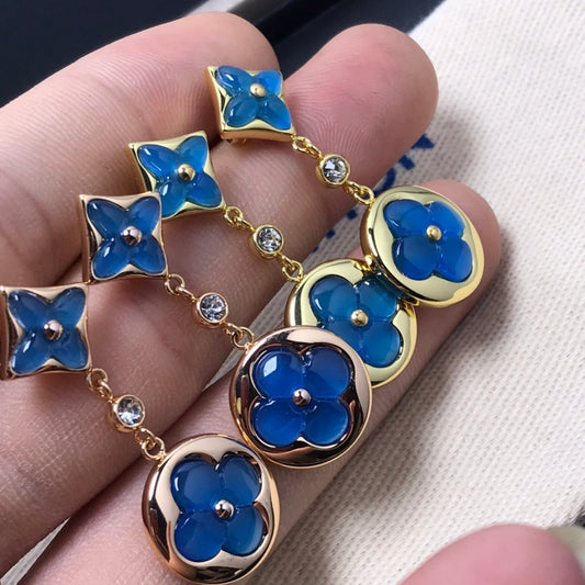 [Kincade Jewelrys]Boucles d'oreilles diamantées en agate étoile et soleil