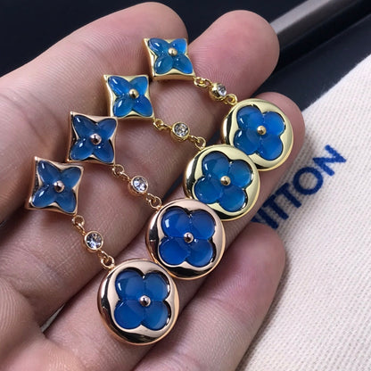 [Kincade Jewelrys]Boucles d'oreilles diamantées en agate étoile et soleil
