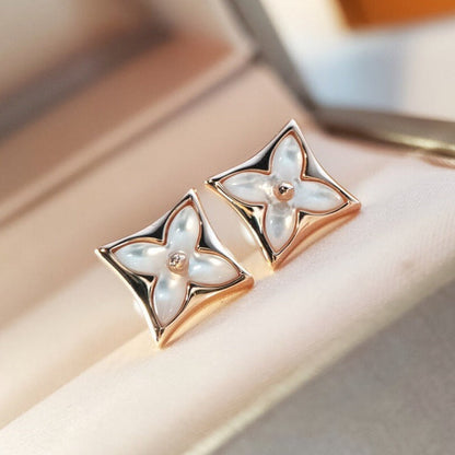 [Kincade Jewelrys]STAR MOP PINK GOLD EARRINGS
