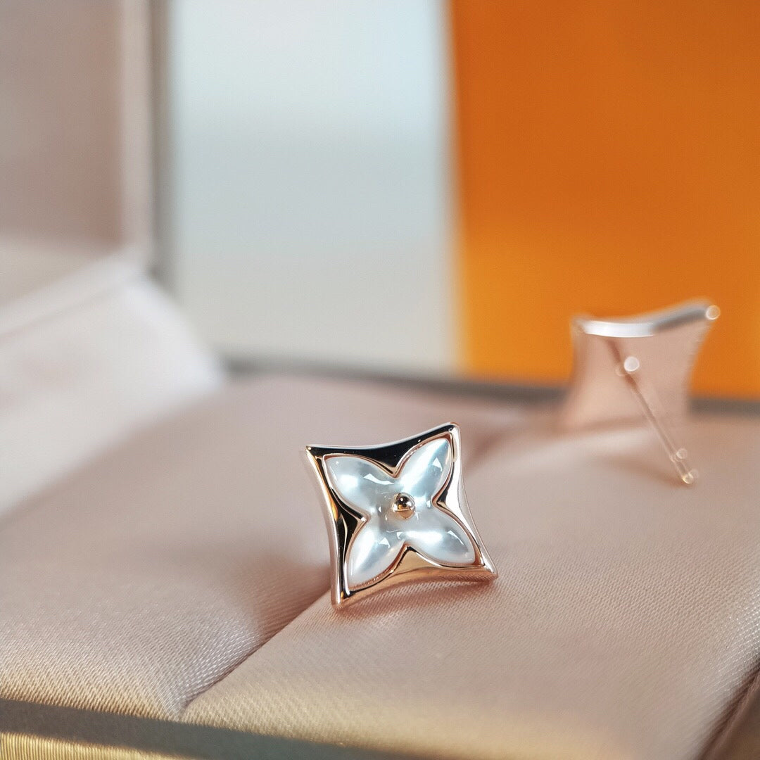 [Kincade Jewelrys]STAR MOP PINK GOLD EARRINGS