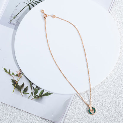 [Kincade Jewelrys]GARI NECKLACE PINK GOLD MALACHITE