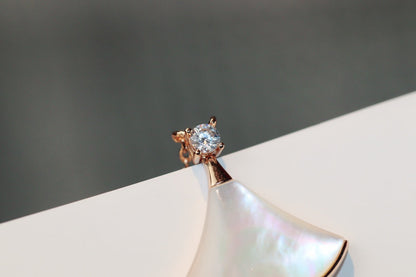 [Kincade Jewelrys]DREAM NECKLACE WHITE MOP PINK GOLD 1 DIAMOND