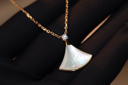 [Kincade Jewelrys]DREAM NECKLACE WHITE MOP PINK GOLD 1 DIAMOND