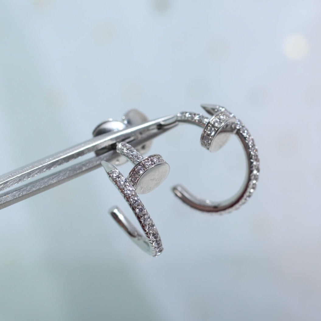[Kincade Jewelrys]Boucles d'oreilles JUSTE 12,75 mm en argent et diamant