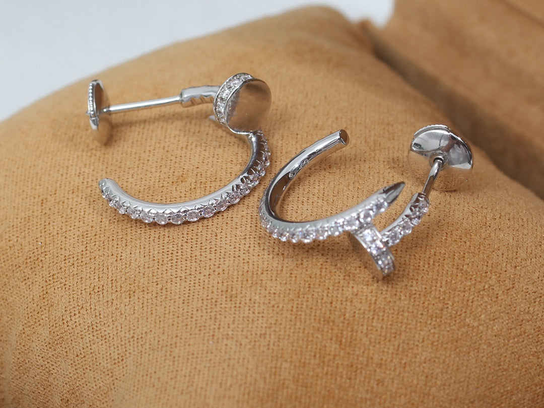 [Kincade Jewelrys]Boucles d'oreilles JUSTE 12,75 mm en argent et diamant
