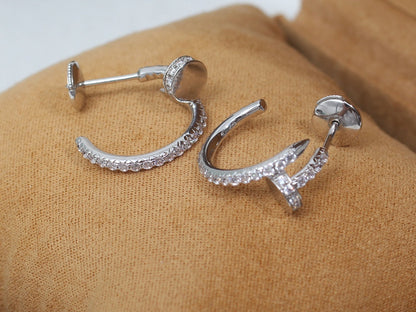 [Kincade Jewelrys]Boucles d'oreilles JUSTE 12,75 mm en argent et diamant