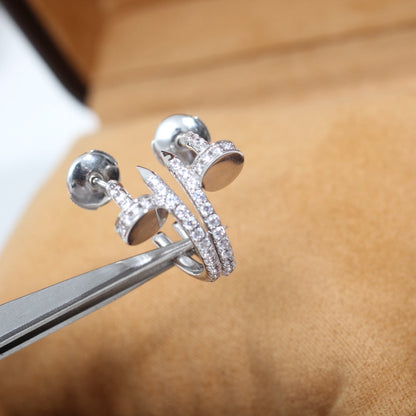 [Kincade Jewelrys]Boucles d'oreilles JUSTE 12,75 mm en argent et diamant