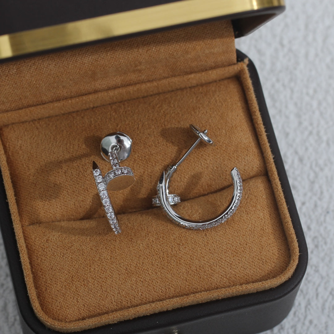 [Kincade Jewelrys]Boucles d'oreilles JUSTE 12,75 mm en argent et diamant