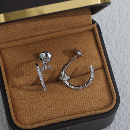 [Kincade Jewelrys]Boucles d'oreilles JUSTE 12,75 mm en argent et diamant