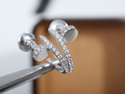[Kincade Jewelrys]Boucles d'oreilles JUSTE 12,75 mm en argent et diamant