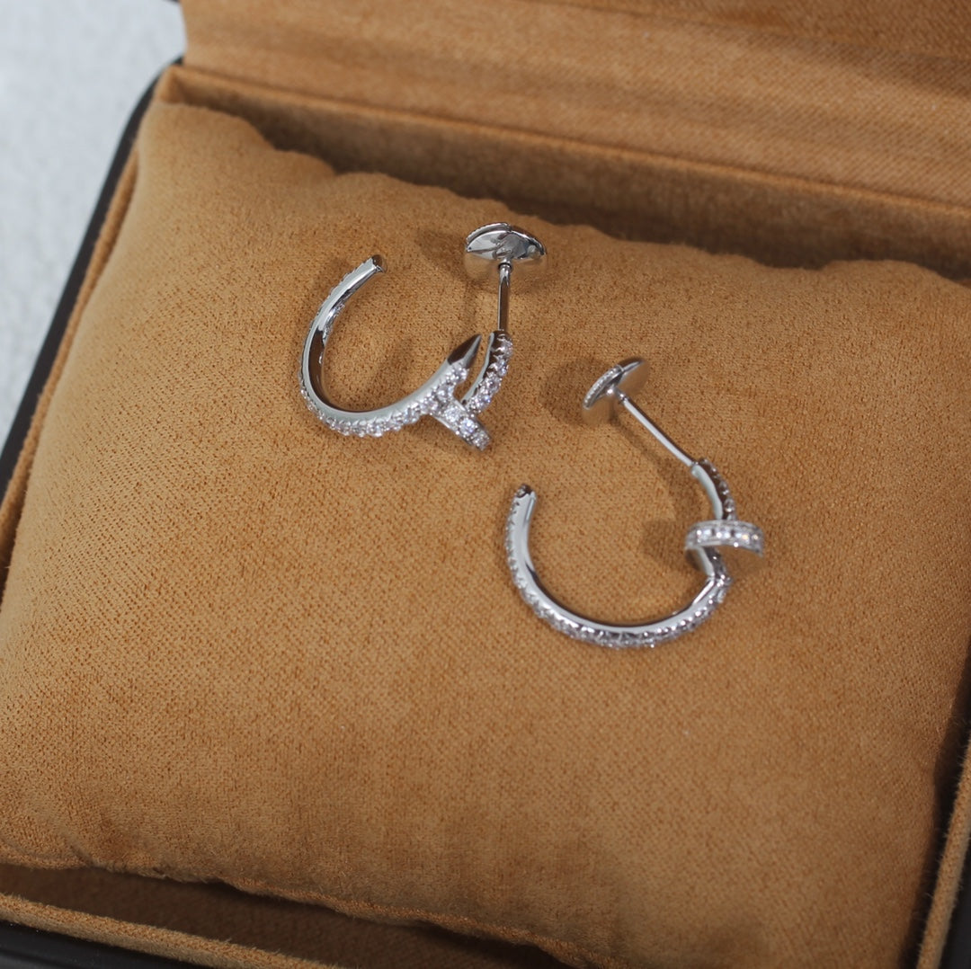 [Kincade Jewelrys]Boucles d'oreilles JUSTE 12,75 mm en argent et diamant