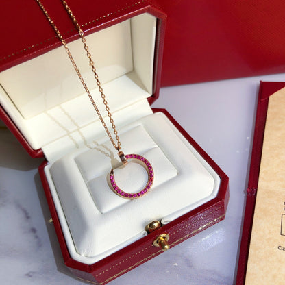 [Kincade Jewelrys] JUSTE COLLIER OR DIAMANTS ROUGES