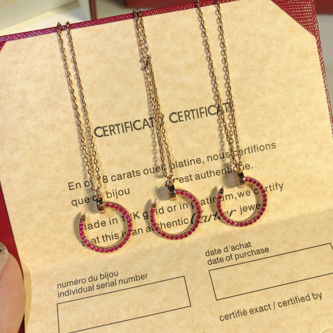 [Kincade Jewelrys] JUSTE COLLIER OR DIAMANTS ROUGES