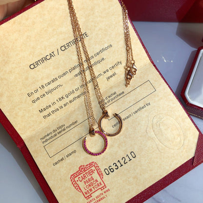 [Kincade Jewelrys] JUSTE COLLIER OR DIAMANTS ROUGES