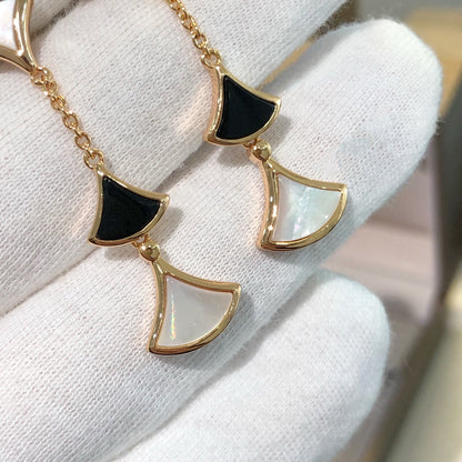 [Kincade Jewelrys] BOUCLES D'OREILLES DREAM 3 MOTIFS ONYX NACRE OR ROSE